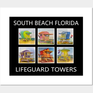 South Beach Florida Lifeguard Towers Posters and Art